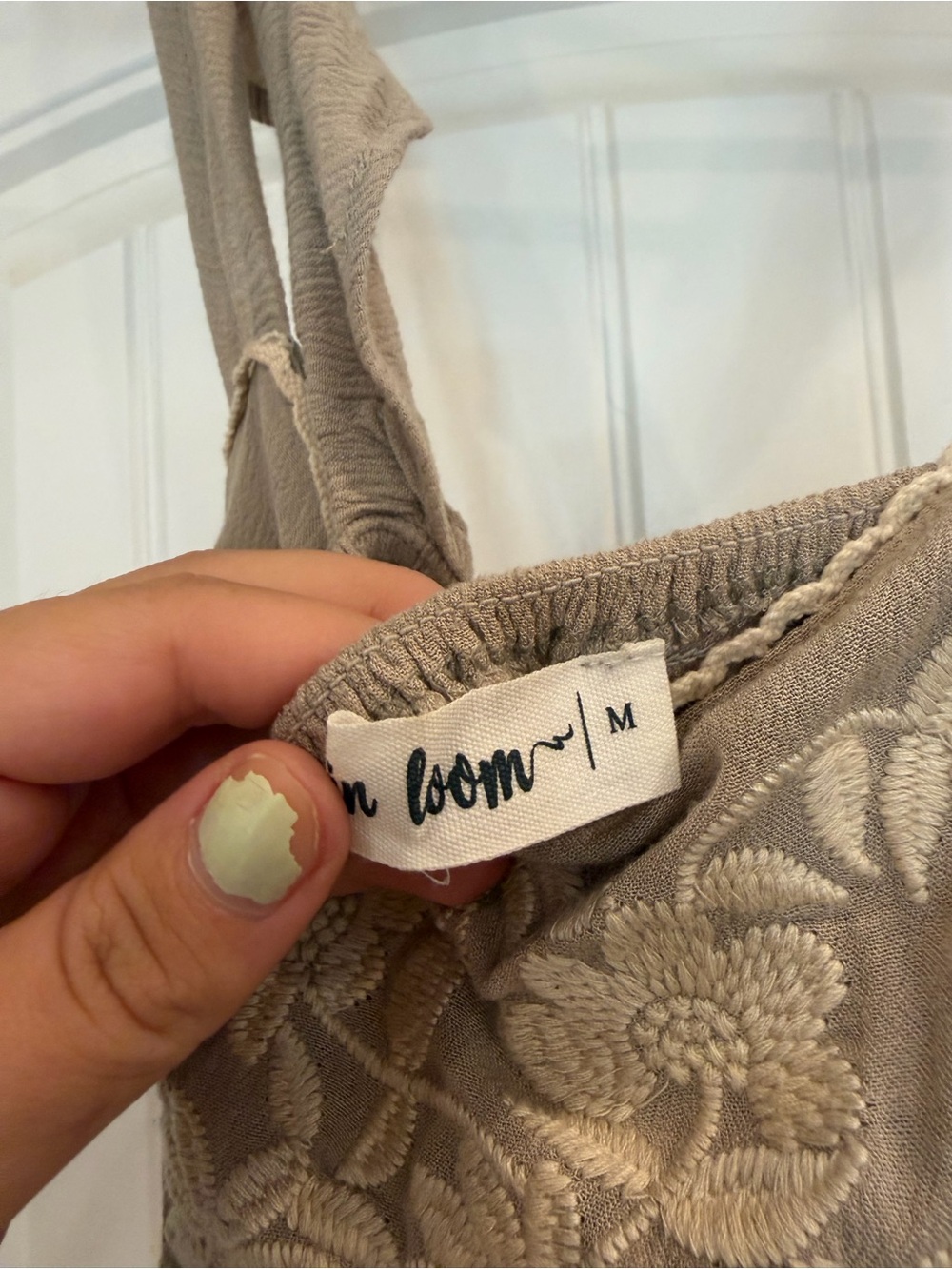 In Bloom Taupe Embroidered Floral Maxi Dress - Picture 4 of 5